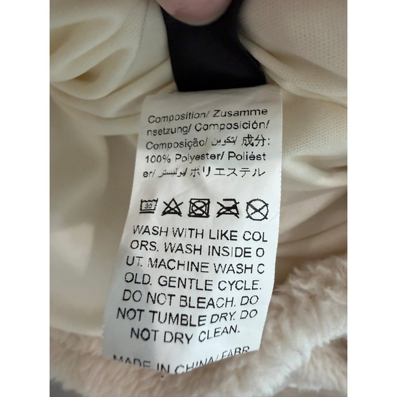 Dazy Size XL Lined Ivory Beige Soft Sherpa Fleece Teddy Drop Shoulder Jacket - Picture 8 of 8